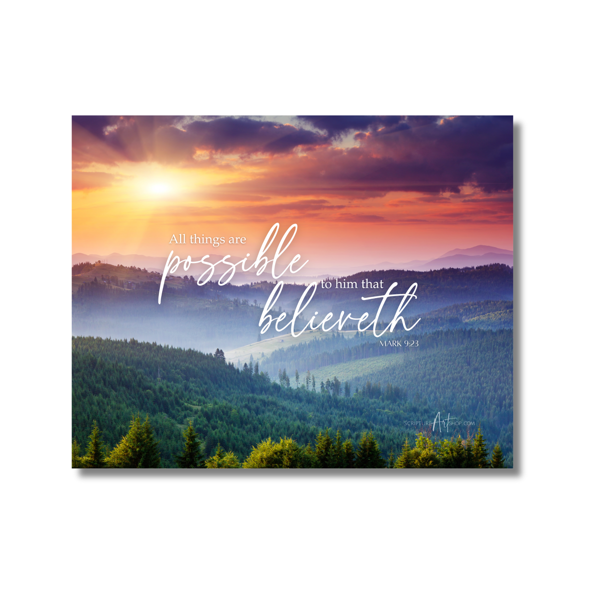 All Things Are Possible Wall Art - Misty Pink Sky