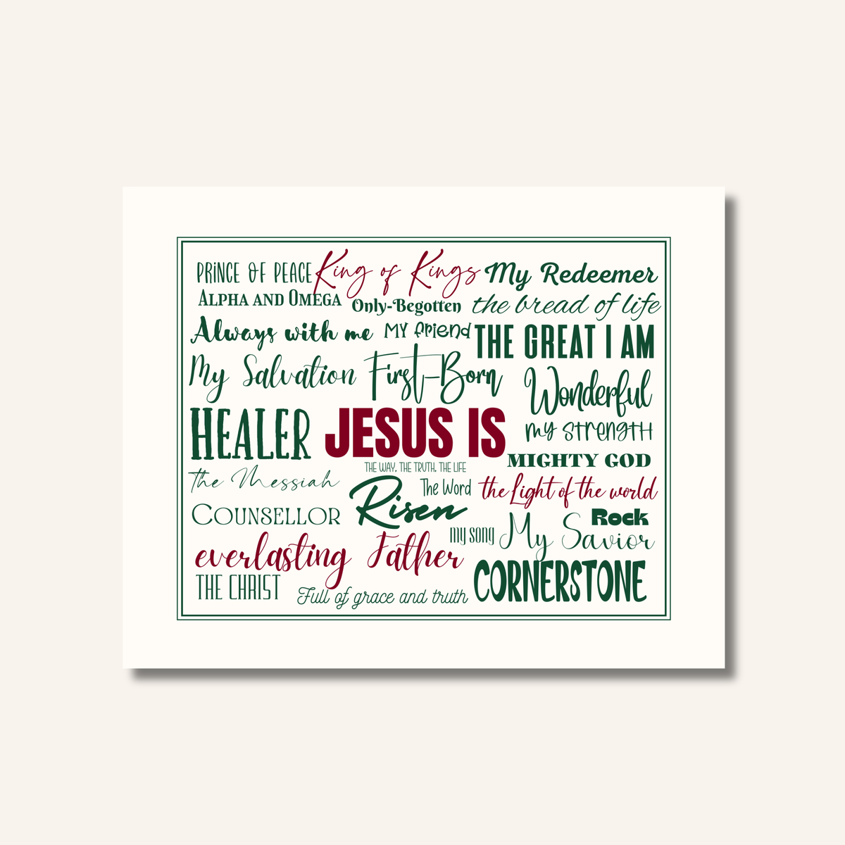 Jesus Is Names - Custom Red